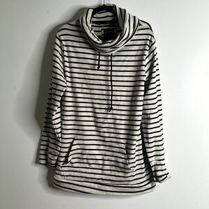Lily & Lottie beige black striped turtleneck sweatshirt size xxxL